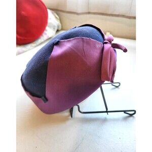 Pillbox Hat Plum Satin Blue Felt 1960s Vintage New Maximalism Old Hollywood